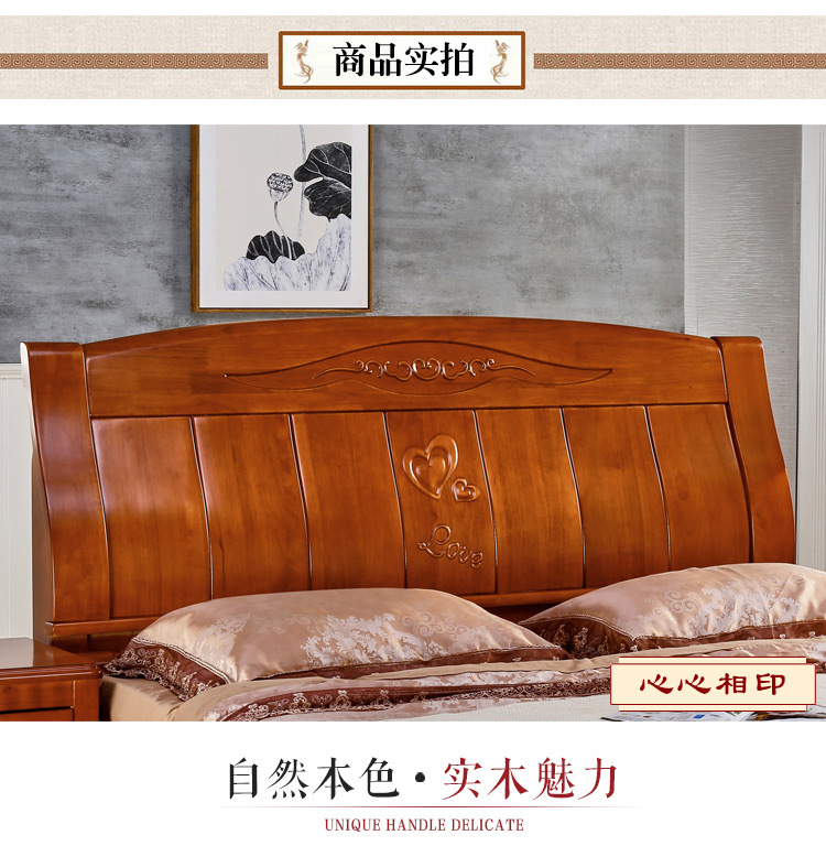Giường gỗ rắn mới đầu giường hiện đại nhỏ gọn đơn hoặc đôi lại 2 1,5 1,8 m sồi tùy biến kinh tế - Giường giường 3 tầng
