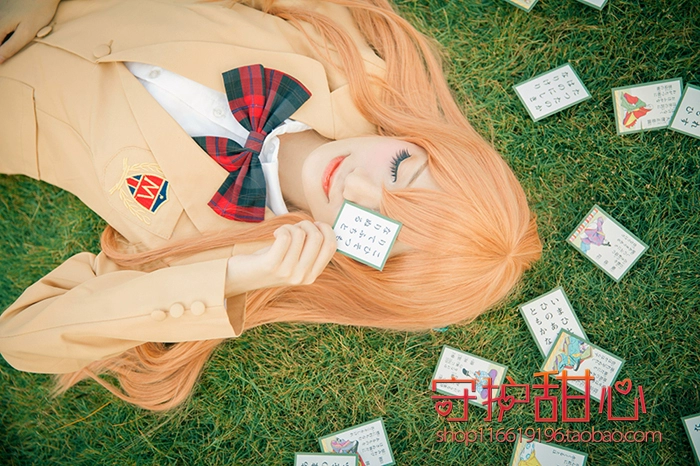 Hoa thẻ tình yêu giữa trái đất chôn vùi trong mùi hương của bộ tóc giả cosplay vàng 绫 濑 绫 濑 乱 乱 四 四 黄色 - Cosplay