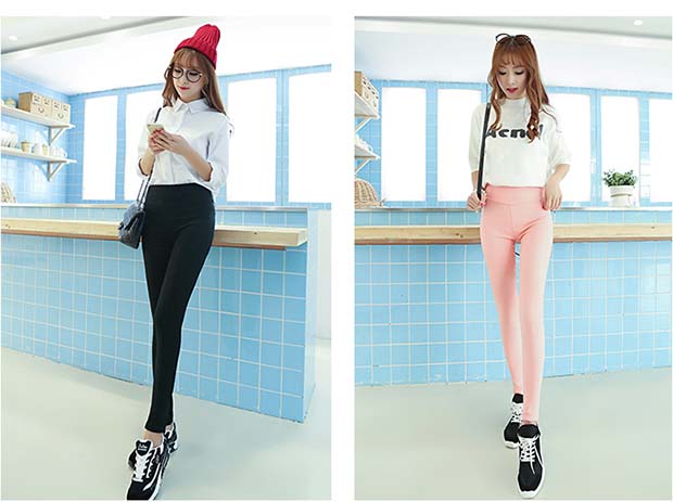 Quần legging nữ Nam Cực 2018 thu đông mới cho phụ nữ mặc quần lửng cạp cao eo cao phiên bản Hàn Quốc của quần đen chân hoang dã legging màu da chân