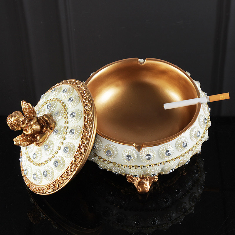 European style with lid ashtray creative luxury decoration bar tea several living room fitting jewelry collection box