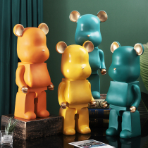 Violent bear home room living room creative landing net Red light luxury cartoon piggy bank orange decoration large ornaments