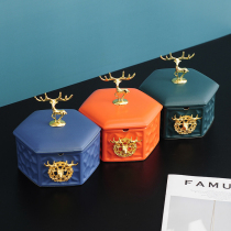 European light luxury household living room Luxury high-end creative personality trend office anti-fly ash with cover large ashtray