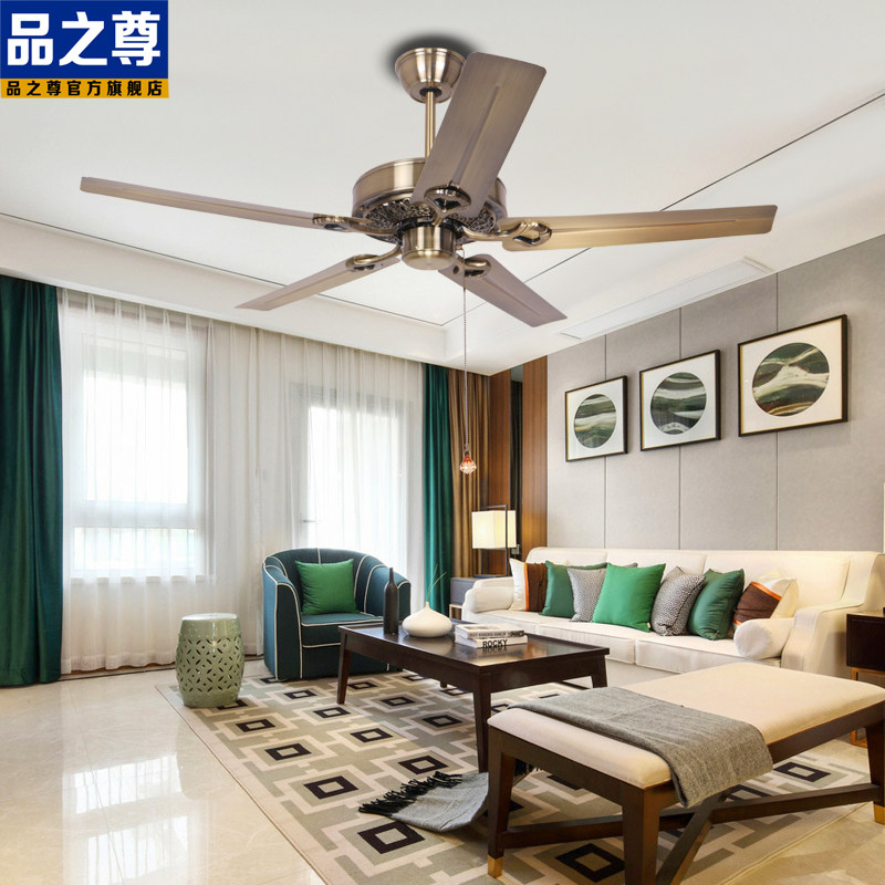 European Style Retro Large Iron Leaf Ceiling Fan Lamp Fan Retro