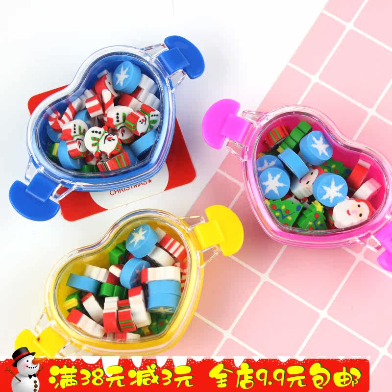 Christmas student gift children kindergarten Christmas tree love particle eraser small prize learning stationery