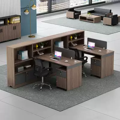 Staff office table and chair combination 4 people modern simple screen computer partition card holder financial office table