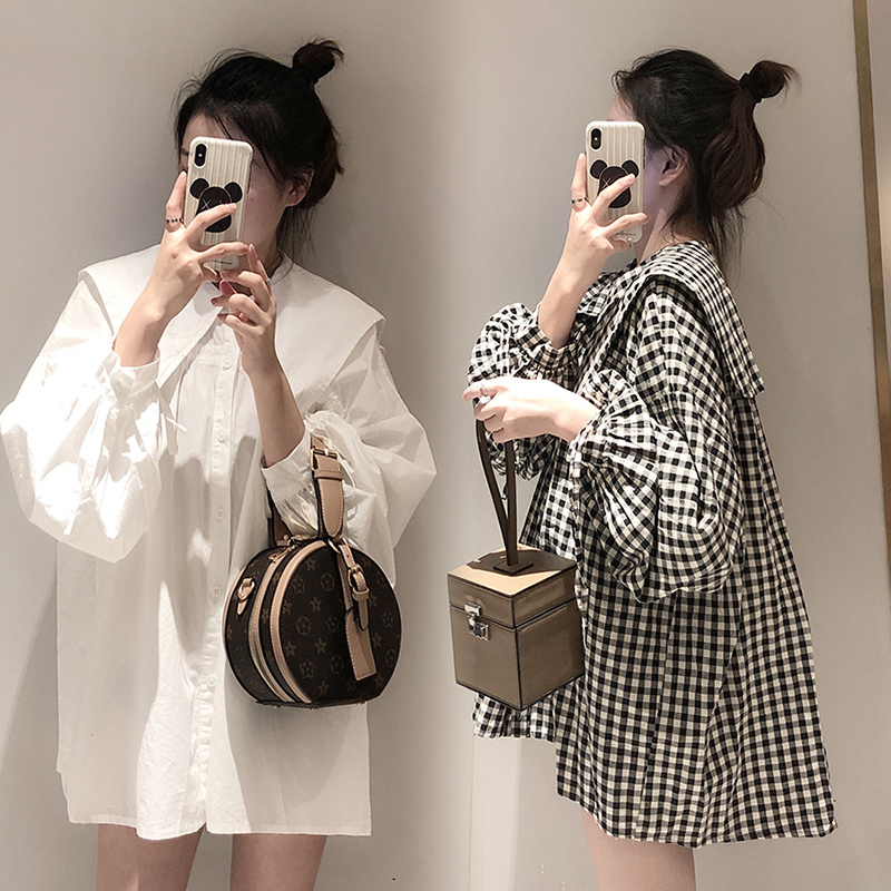 Maternity Wear Spring and Summer 2024 New Fashion Set Trendy Navy Collar Shirt Spring and Autumn Outing Top Two-Piece Set