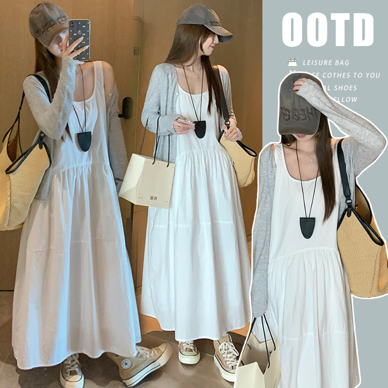 Maternity Wear Spring and Summer 2026 New Style Set Fashionable French-Style Vest Dress Summer Sun Protection Top Two-Piece Set