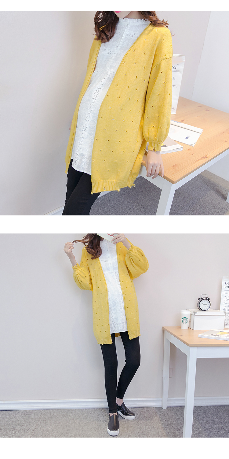 Mùa thu kích thước lớn thường phụ nữ mang thai cardigan + áo sơ mi thời trang hai mảnh mùa xuân và mùa thu phụ nữ mang thai phù hợp với áo len đan phù hợp với