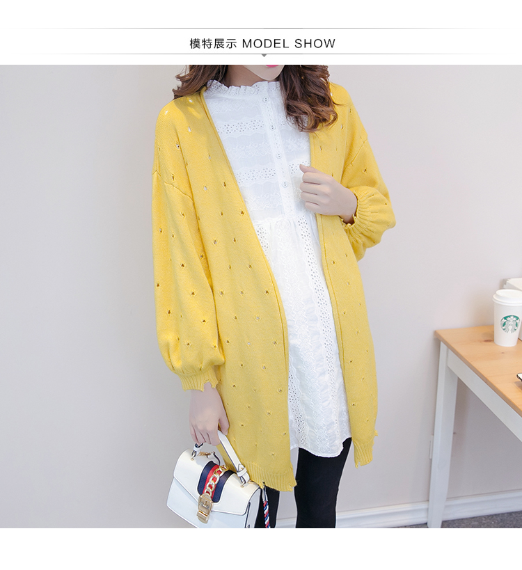 Mùa thu kích thước lớn thường phụ nữ mang thai cardigan + áo sơ mi thời trang hai mảnh mùa xuân và mùa thu phụ nữ mang thai phù hợp với áo len đan phù hợp với