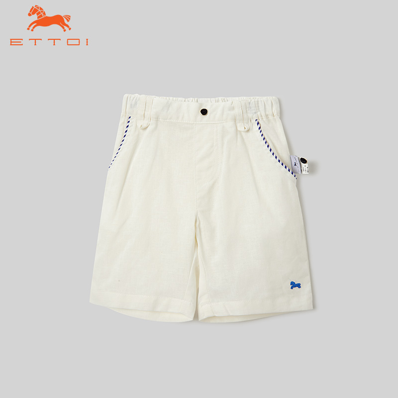 Thin Shorts vải lanh bông Breathable ETTOI Hàn Quốc Pegasus Summer Ski trẻ em Wide bản nam mặc quần soóc.