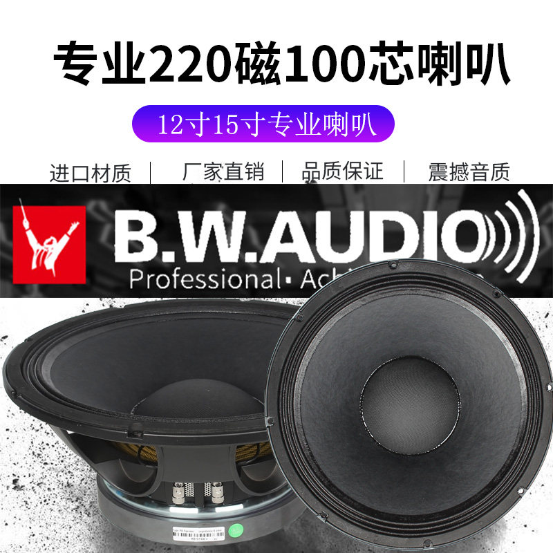 Budweiter 12 Inch 15 Inch 18 Inch Full Frequency Horn Heavy Bass 220 Magnetic 100 100 280 280 Magnetic 1000W Stage Wedding Celebration