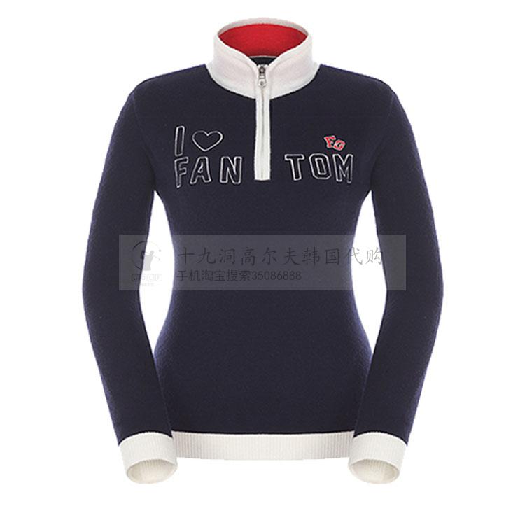 Hàn quốc mua FANTO * golf 2017 mùa thu ladies vòng cổ đan thêu dài tay áo len thể thao áo len áo len bé trai