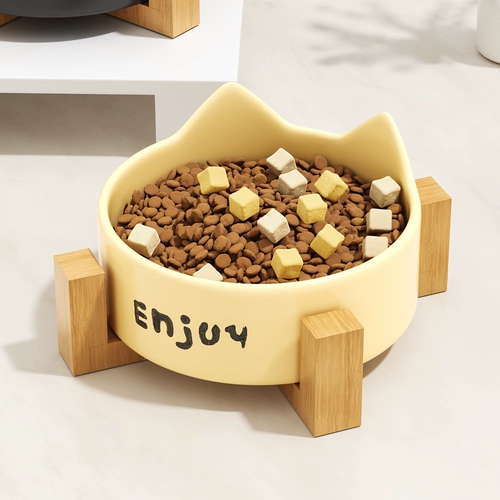 Кошачья чаша керамическая кошачья продукт питания чаша для питомца пить вода чаша пищевая чаша интегрированная кошачья рисовая чаша для собак нелегко использовать шею, чтобы защитить шею