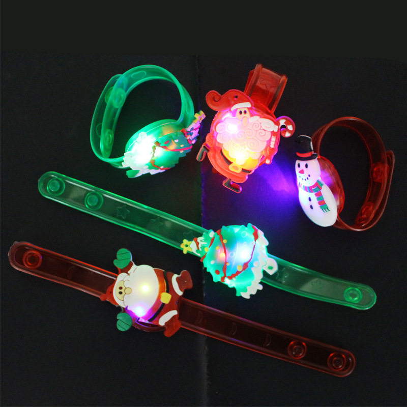 Christmas Shine Cartoon Creativity Flash Wrists Christmas Old Man Luminous Bracelet Children Event Gift Small Gift