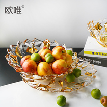 Eurostyle Palace Light Extravaganza Crystal Glass Fruit Tray Sketch Big Fruit Pan Creative Living Room Home Plate Hotel