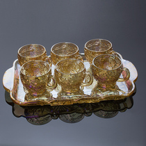 European-style glass water cup creative water set 7-piece set heat-resistant cup tea set coffee set gift box