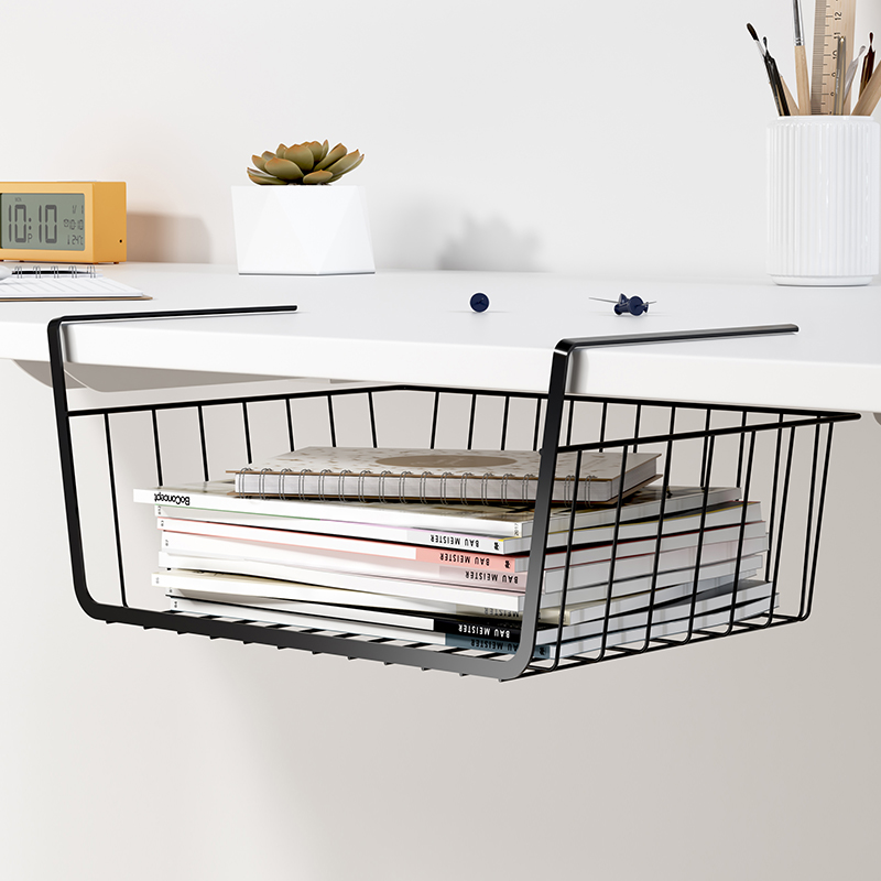 Table Lower Shelf Office Table Hanging Containing Desk Desk Shelf Desk Desktop Layered Hanging Basket