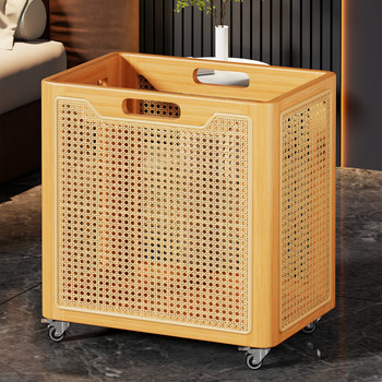 Solid wood yoga mat storage basket home sports tools