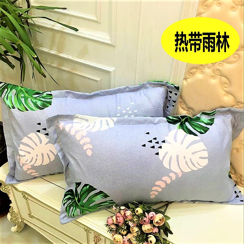 Vỏ gối lá xanh gối đơn gối người lớn cặp bông lớn 100% cotton Hàn Quốc gối trúc