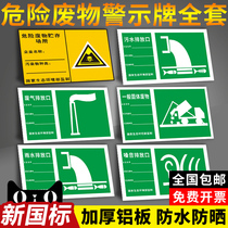 Hazardous waste identification card Triangle card Hazardous waste storage place Hazardous waste storage area General solid waste rainwater discharge port Noise discharge source Exhaust gas discharge port prompt card Custom