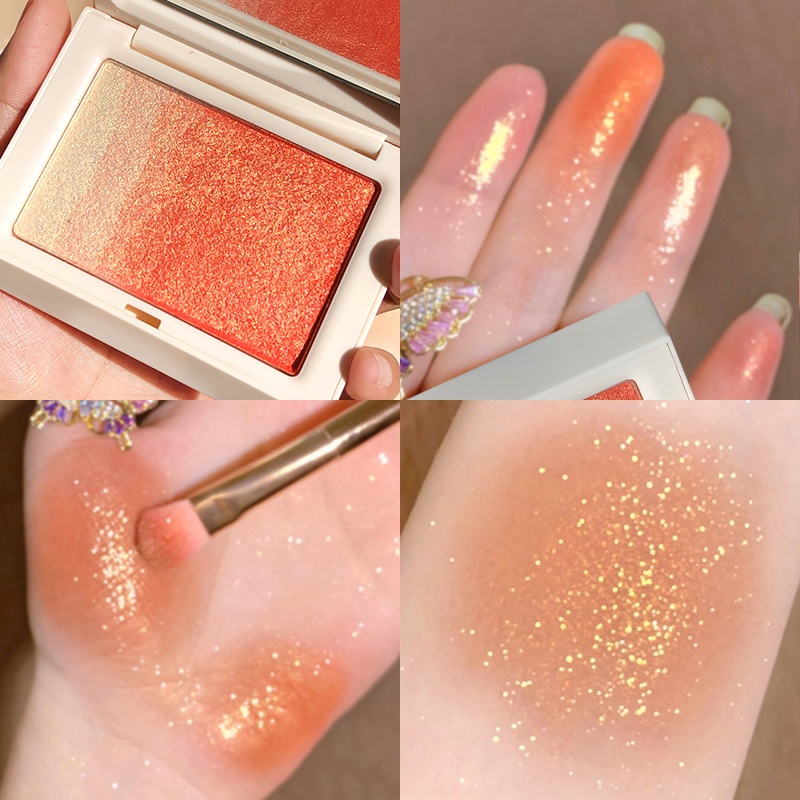 Li Jiaqi recommends blush and highlight all-in-one plate vitality orange nude makeup face brightening flash powder naturally super hot ins