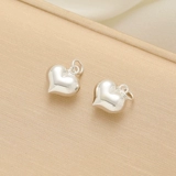 S925, глянцевая трехмерная подвеска в виде сердечка, аксессуар, аксессуары, браслет из бисера ручной работы, серебро 925 пробы, DIY