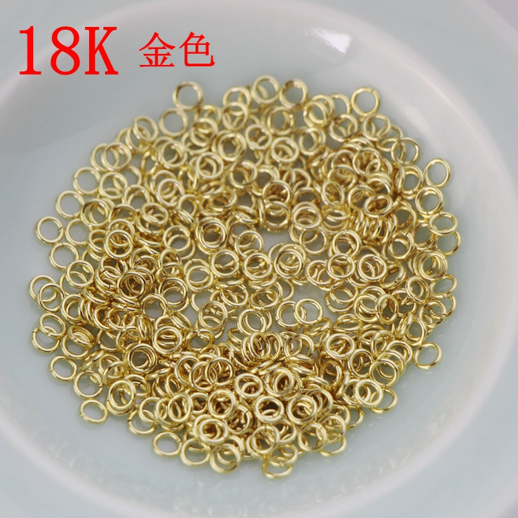 18K bag gold yellow gold opening ring hyperlinked ring ring opening ring diy hand made necklace handmade ornament accessories material