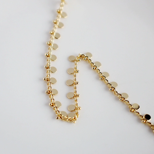 Позолоченная цепочка ручной работы, браслет, ожерелье, аксессуары, 14 карат, золотой цвет