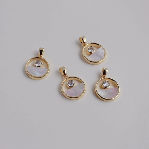 Позолоченный натуральный цирконий, подвеска, аксессуар ручной работы, 14 карат, золотой цвет