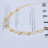 Позолоченное ожерелье, подвеска из жемчуга с кисточками, аксессуары, 14 карат, золотой цвет, кружевное платье