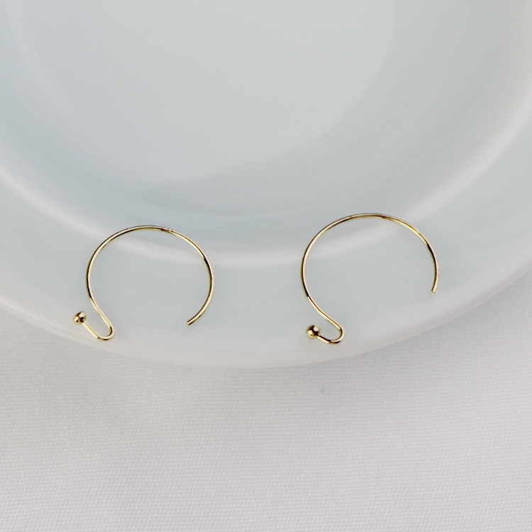 Homemade 14K bag gold accessories semi-circle C shaped ear hook earrings diy earrings earrings homemade handmade ornament finished material