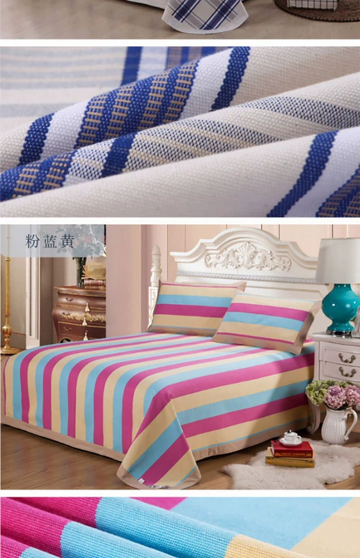 Cotton cũ vải thô mat ba mảnh dày cotton 1,5 m 1,8m giường mùa hè gấp điều hòa - Thảm mùa hè chiếu điều hòa cho bé sơ sinh