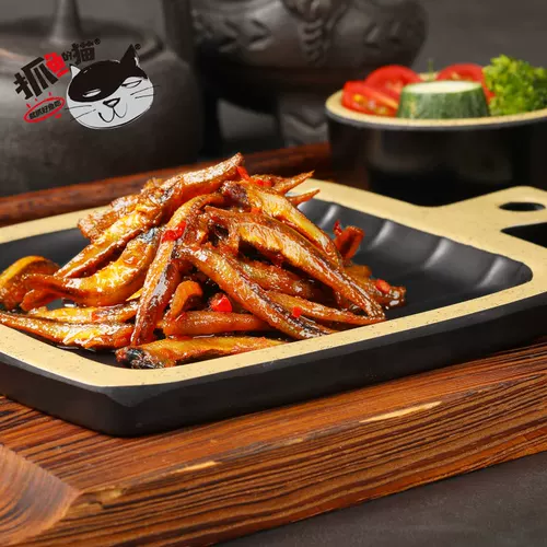 抓鱼的猫 450G30 мешков пряных маленьких рыб Tsai Sycy Fisy Dry Snacks Hubei закуски