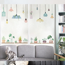 Chandelier green plant stickers window glass stickers frosted electrostatic stickers transparent anti-light anti-light self-adhesive