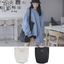 Ruo Su Liang pins large capacity retro thick shoulder canvas tote bag Japanese Korean version of Literary laziness