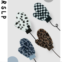 Ruo good product 2021 autumn and winter new female neck rabbit hair plus velvet thick gloves full finger warm cold riding