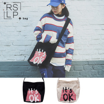 Ruosu Liang original self-made ins Plaid art single-shoulder cross-body canvas bag Japanese and Korean lazy tote bag