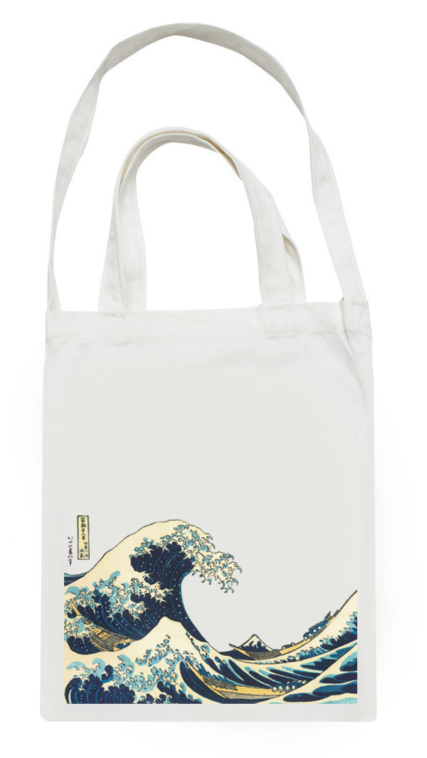 Ruo Suliang New ins Super fire bag Ukiyo-e surf literary simple female shoulder cross-body canvas bag