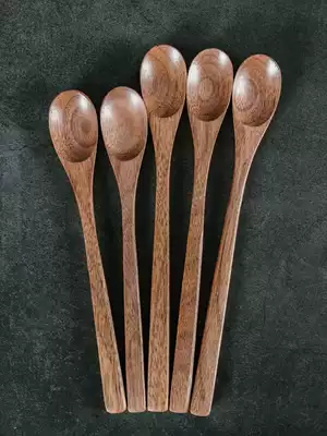 Walnut spoon mug Ceramic cup cup stirring spoon Soup spoon spoon custom carved LOGO advertising