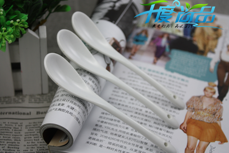 Thìa gốm sáng tạo Xương Trung Quốc Dễ thương dài Xử lý bé Baby muỗng cà phê thìa nhỏ khuấy thìa - Cà phê phin pha cà phê inox