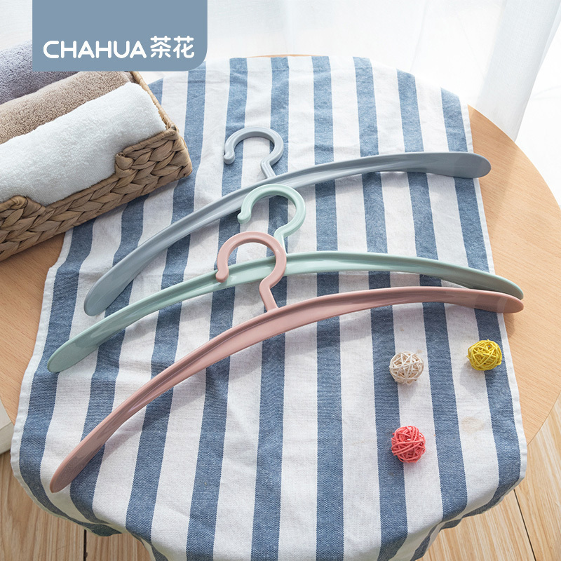 Tea Flower Plastic Hanger Thickened Suit Rack Domestic Adult Hanger Rack Anti-Slip Drying Hanger Clothes Hanger