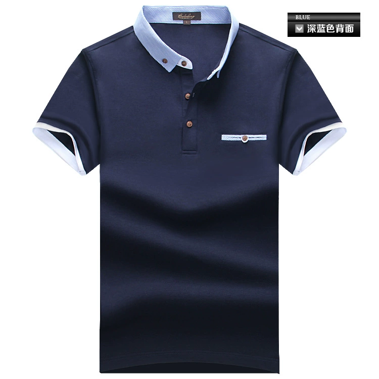 Mùa hè mới trung niên nam cổ áo sơ mi nam ngắn tay Cotton kinh doanh nam nửa tay lỏng lẻo cỡ lớn bố áo polo 