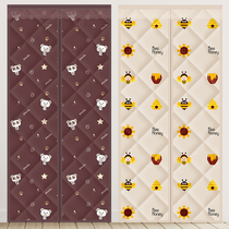 Winter magnetic cotton curtain thickened household cold and windproof windshield partition warm insulation hanging curtain non-perforated door curtain