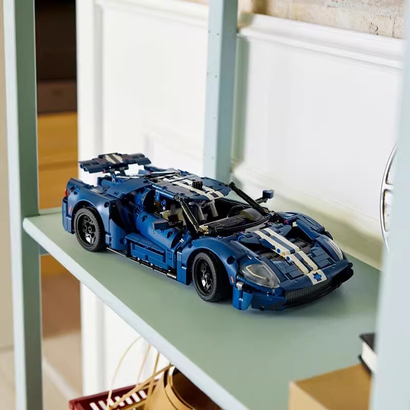 Suitable for Lego Technic Ford Gt Sports Car Building Blocks, High-Difficulty Assembly Racing Car Model Gift for Adults