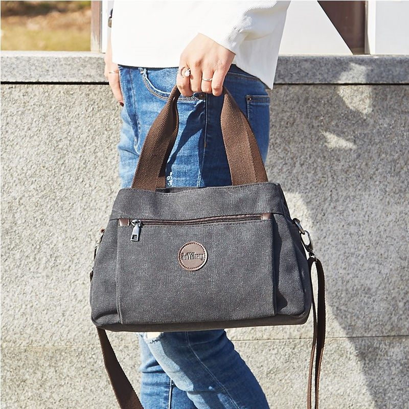 Sails Cloth Bag Women 2021 New Tide Models 100 Hitch Casual Twill Bag Multi-Pocket Single Shoulder Bag Large Capacity Handbag Spring Autumn