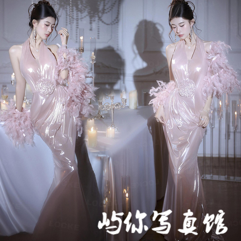 Photo Studio's New Fashionable High-End Sexy Dress for Wealthy Young Ladies, Suitable for Party Atmosphere and Photo Shoots