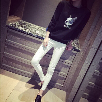 秋冬新款少女学生装卡通印花加绒卫衣女韩版潮宽松显瘦加厚外套