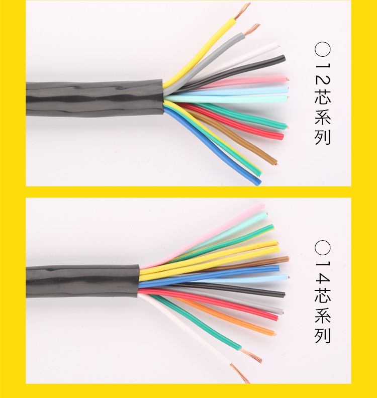 Soft sheath control cable RVV8 core 10 core 12 core 0 3 0 5 0 75 1 1 5 2 5 square