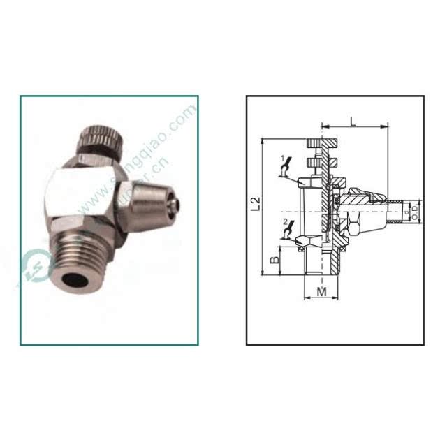 JTS series speed regulating pneumatic pipe joint lock female right angle plug-in right angle brass nickel plated