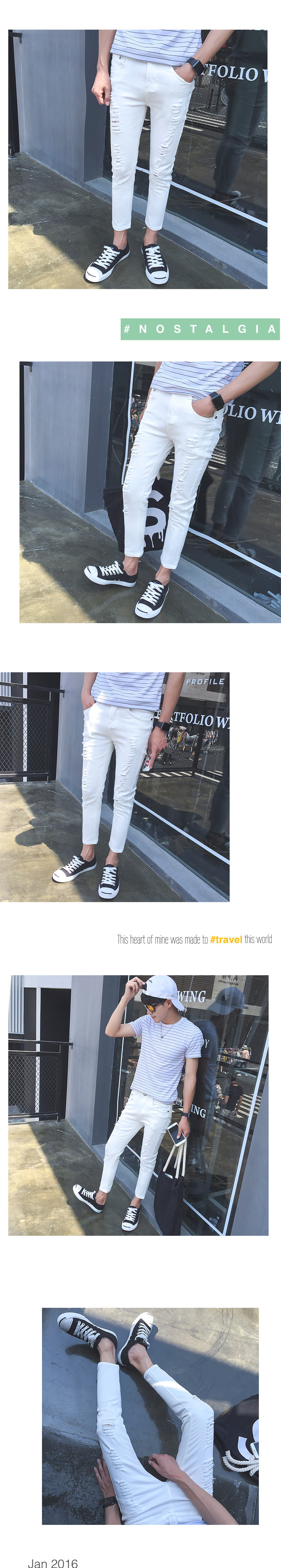 Jeans pieds Slim pour été - Ref 1465035 Image 7